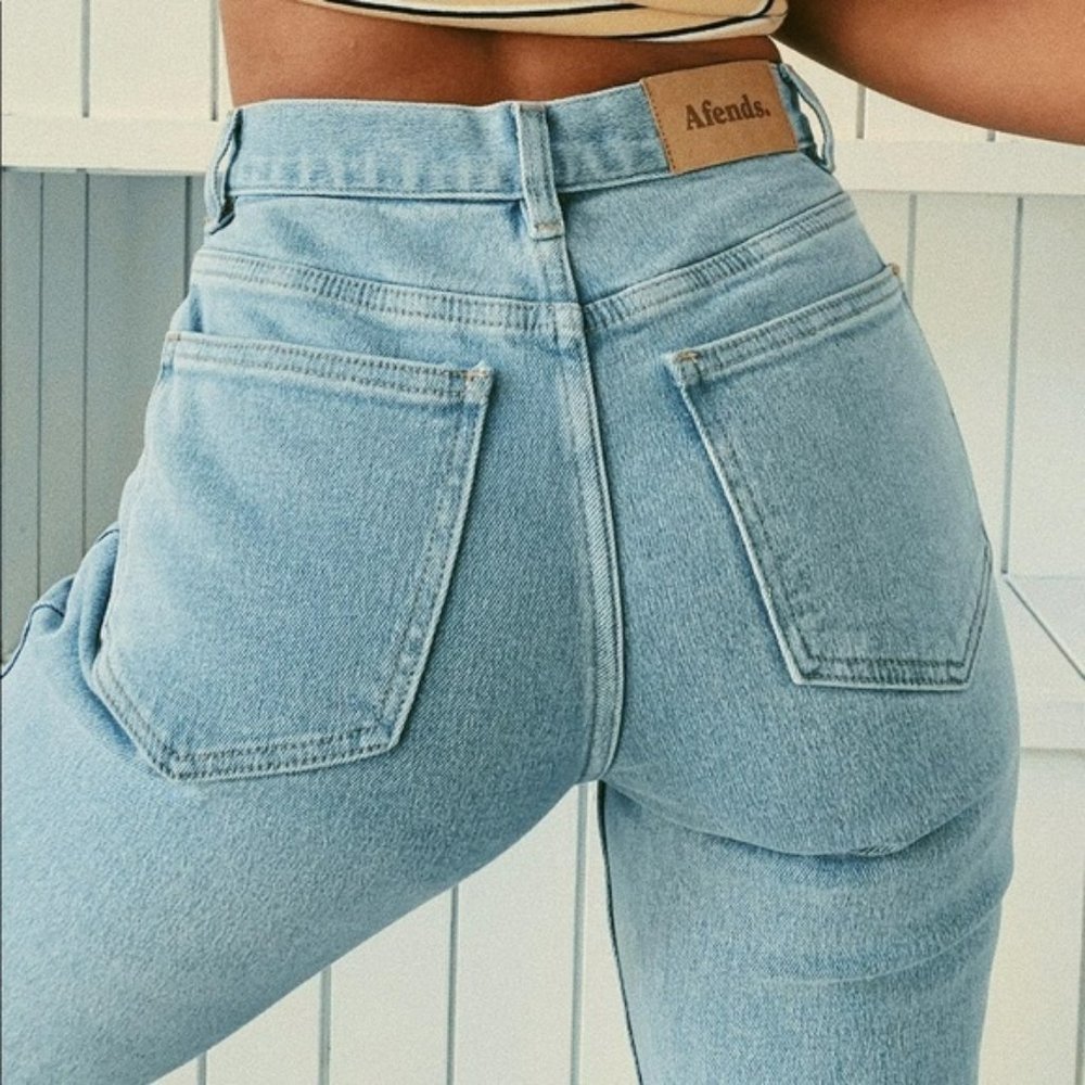 Afends Dark Wash Junky Skinny Mid Rise Jeans